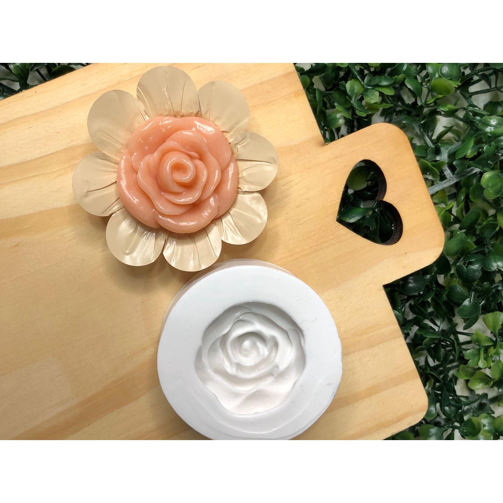 Molde De Silicone Rosa Aberta Grande Molde Para Confeitaria Molde Para Biscuit 028