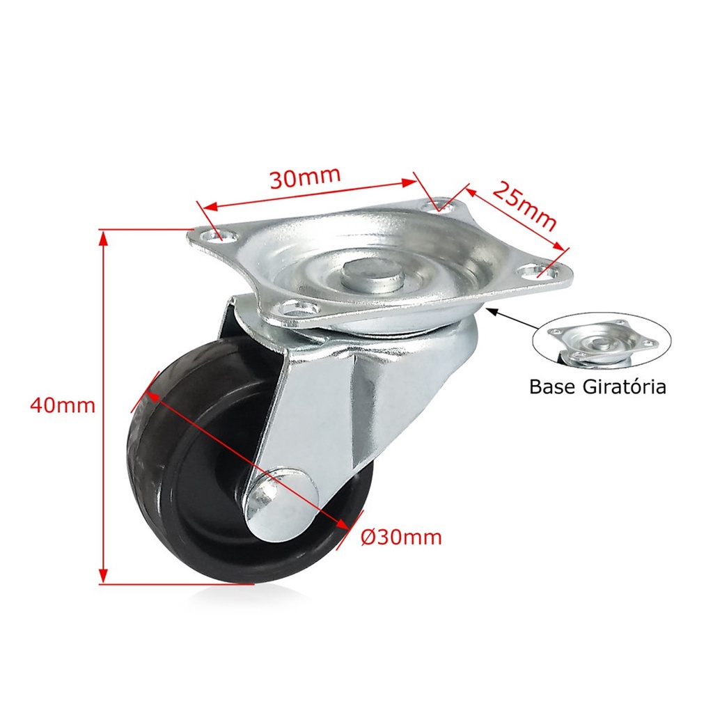 Rodinha Para Mesas, Cadeiras e Moveis Kit 4 ou 8 peças