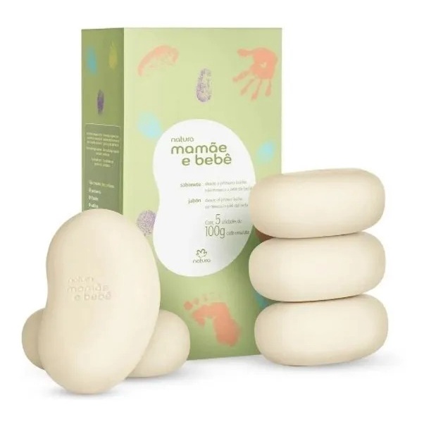 Sabonete Em Barra Mamãe E Bebê Natura - 5 Unid De 100g Cada
