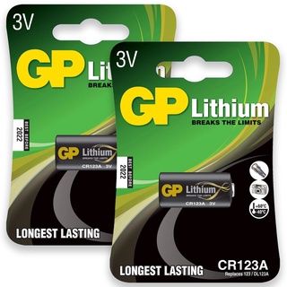 02 Pilhas Bateria Cr123a 3v Gp 2 Cartelas