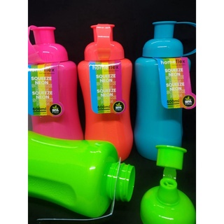 Squeeze Neon 600 ml Garrafa de Água Esporte Academia Fitness Caminhada_ MD 245 em Oferta na Shopee