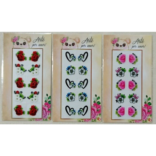 100 Adesivos para Unhas 3D (10 cartelas com 10 adesivos (05 pares) cada)