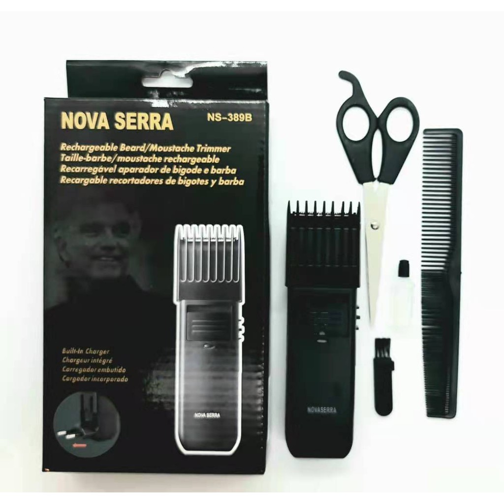 Máquina Aparador Barba Cabelo Pêlos NOVA SERRA 389