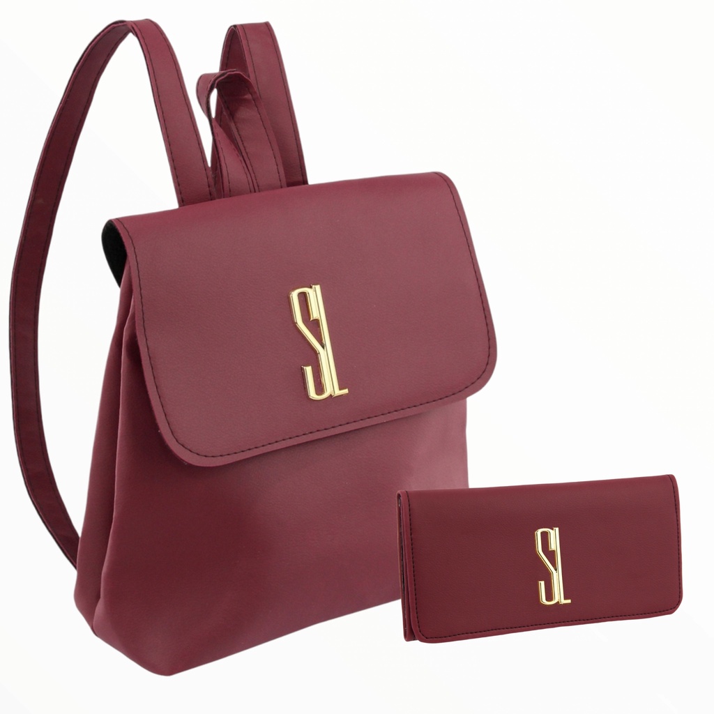 kit SL bolsa mochila com carteira feminina vinho de brinde promoção de coleção nova PROMOÇÃO RELAMPAGO DA SEMANA.