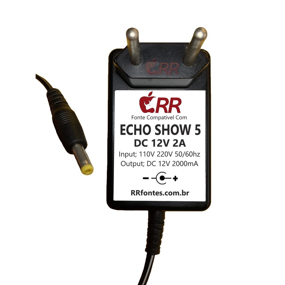 Fonte Carregador Dc 12v 2a Para Amazon Echo Show 5