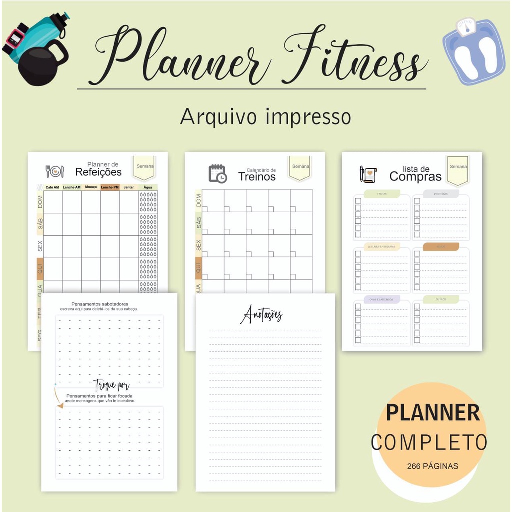 Planner Fitness/Agenda Shopee Brasil