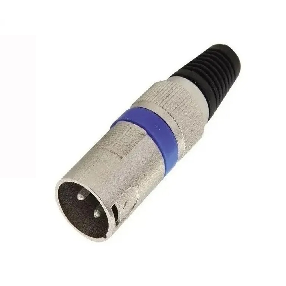 Plug Conector Xlr Cannon Macho Corpo Metalico Cinturinha