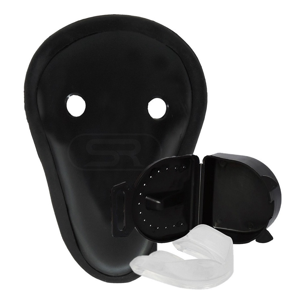 Protetor Genital (coquilha) + Protetor Bucal C/ Estojo Muay Thai, Boxe
