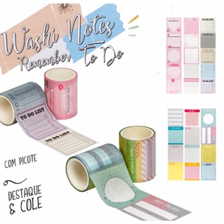 Washi Tape Notes BRW - 3 Metros em Oferta na Shopee
