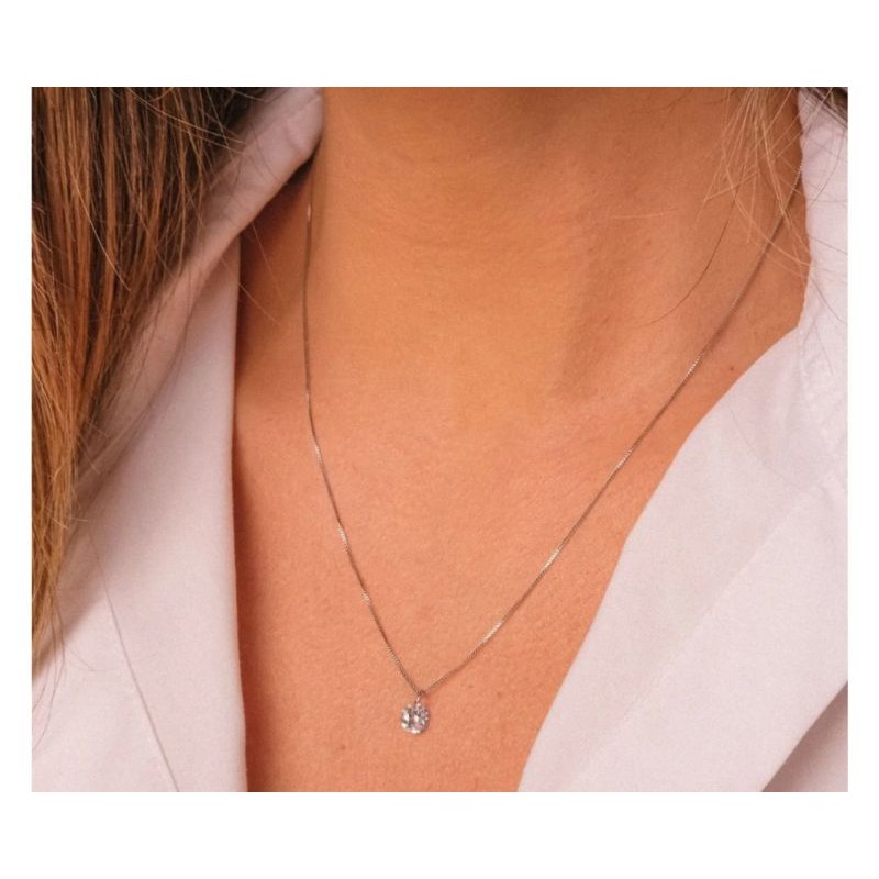 Colar Corrente Feminino masculino folheado com Pingente Ponto de luz Pedra Zircônia gargantilha