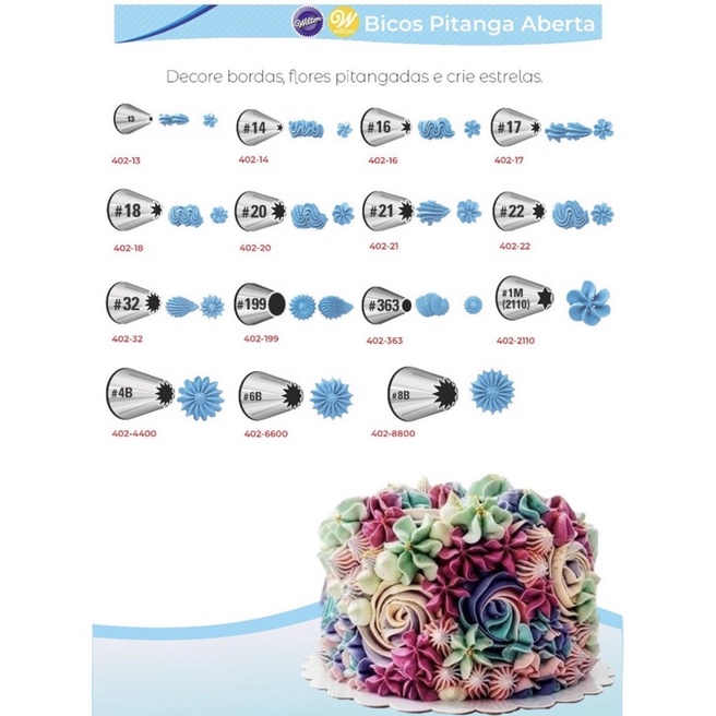 Bico Wilton Pitanga  Aberta original 1M 8B 4B 6B sem emendas ( linha completa Pitanga )// em Oferta na Shopee