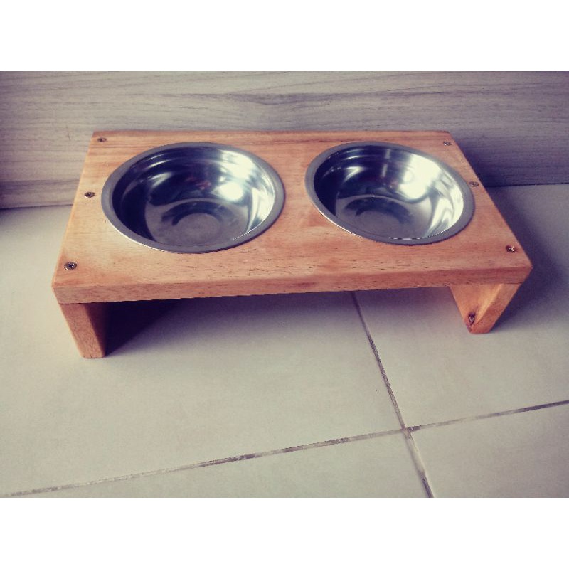 Comedouro pets em madeira Shopee Brasil