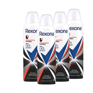 Kit 4 Desodorantes Rexona Motionsense Antitranspirante Aerossol Antibacterial e Invisible 150ml