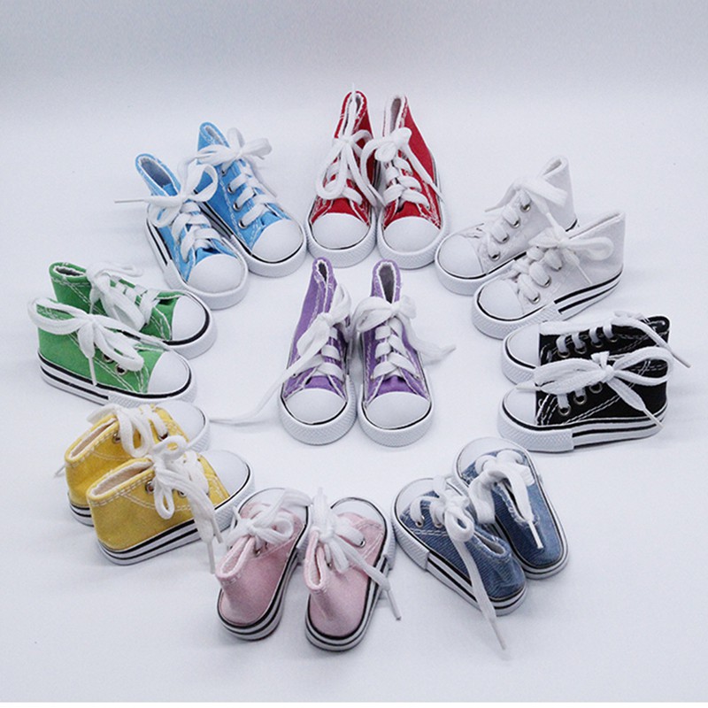 7.5 Centímetros Sapatos De Lona Para 1 / 3 Centímetros Sd Bjd Boneca Meninas Moda Diy Dress Up Acessórios Da Boneca De Brinquedo De Presente