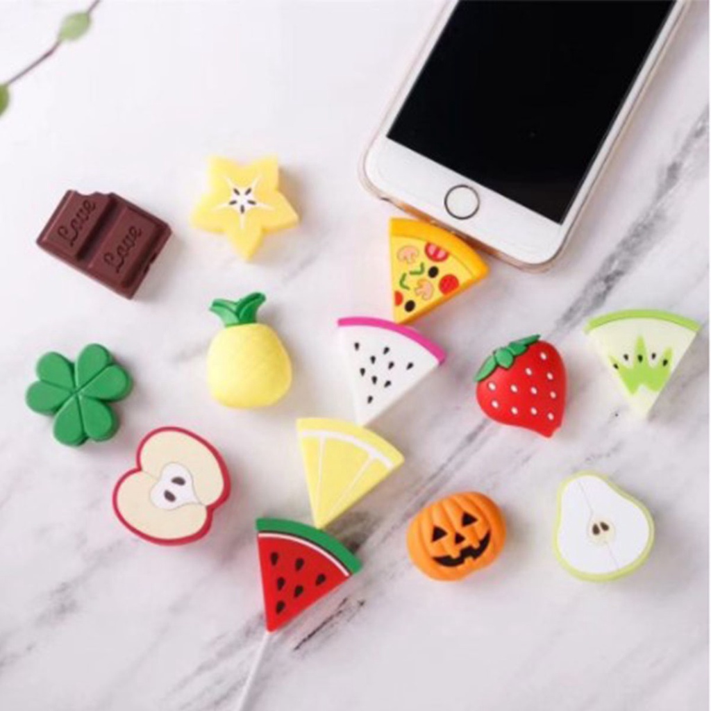 Protetor de Cabo/Carregador USB Para Celular Temáticos Halloween, Frutas, Bichinhos Pronta Entrega em Oferta na Shopee