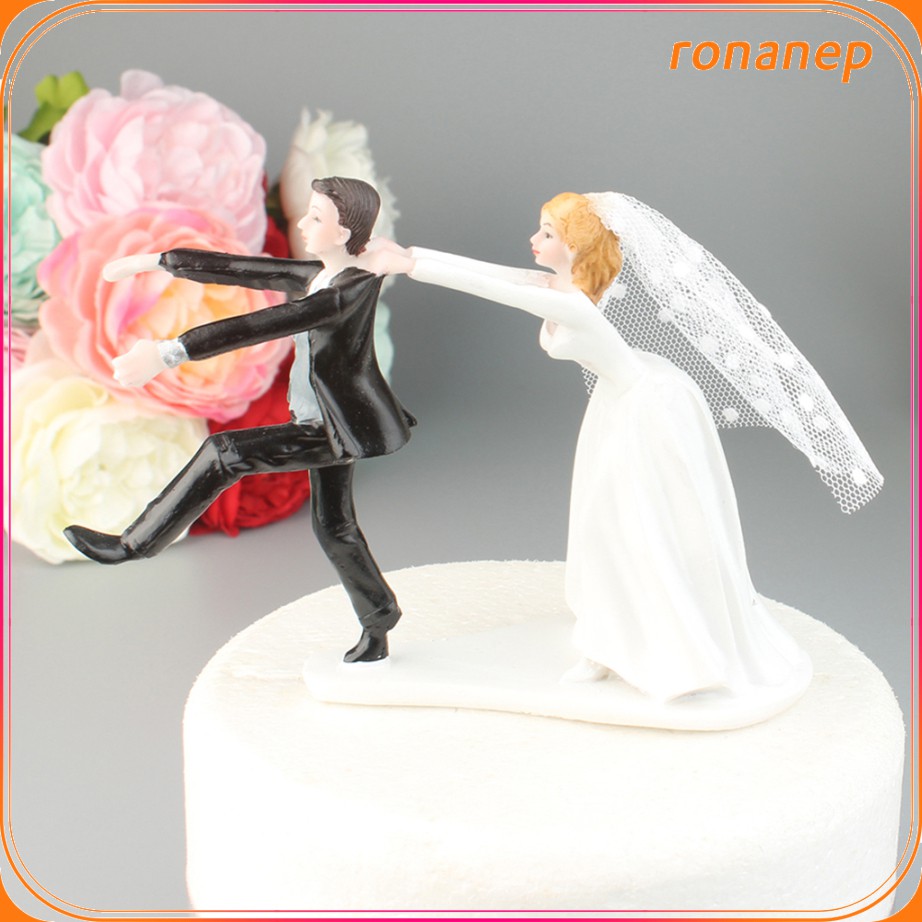 Ronanep Topo De Bolo Engraçado Em Resina Para Decoração De Casamento / Noivo / Resina