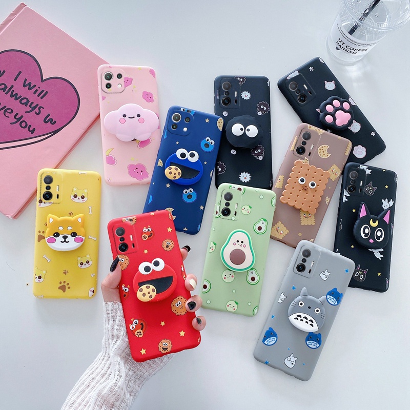 Xiaomi Pop Socket 3D Silicone Bonito Dos Desenhos Animados Caso Suporte ...