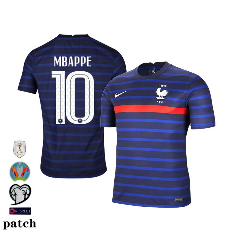 2020-21 Euro France Home National Team MBAPPÉ Camisa de futebol