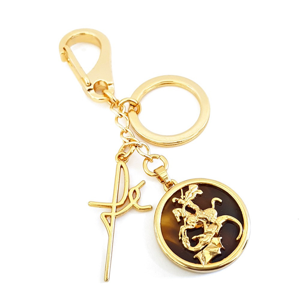 Chaveiro Criativo Religioso São Jorge Guerreiro Proteção Marrom Dourado em Oferta na Shopee
