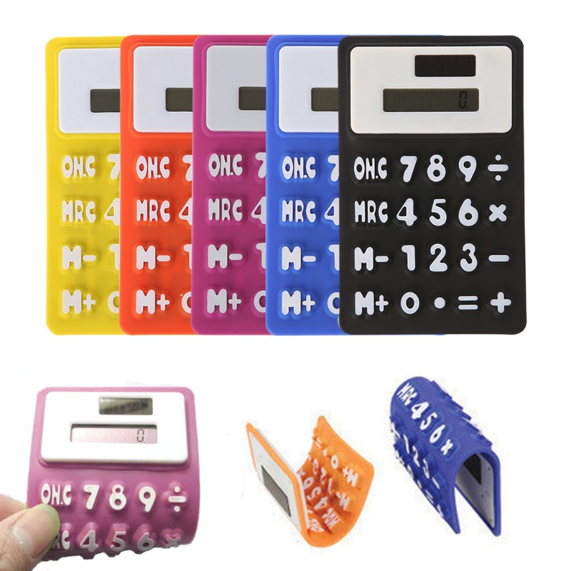 Cha Calculadora Solar Científica Portátil Dobrável De Silicone Flexível Para Escola / Escritório | Shopee Brasil