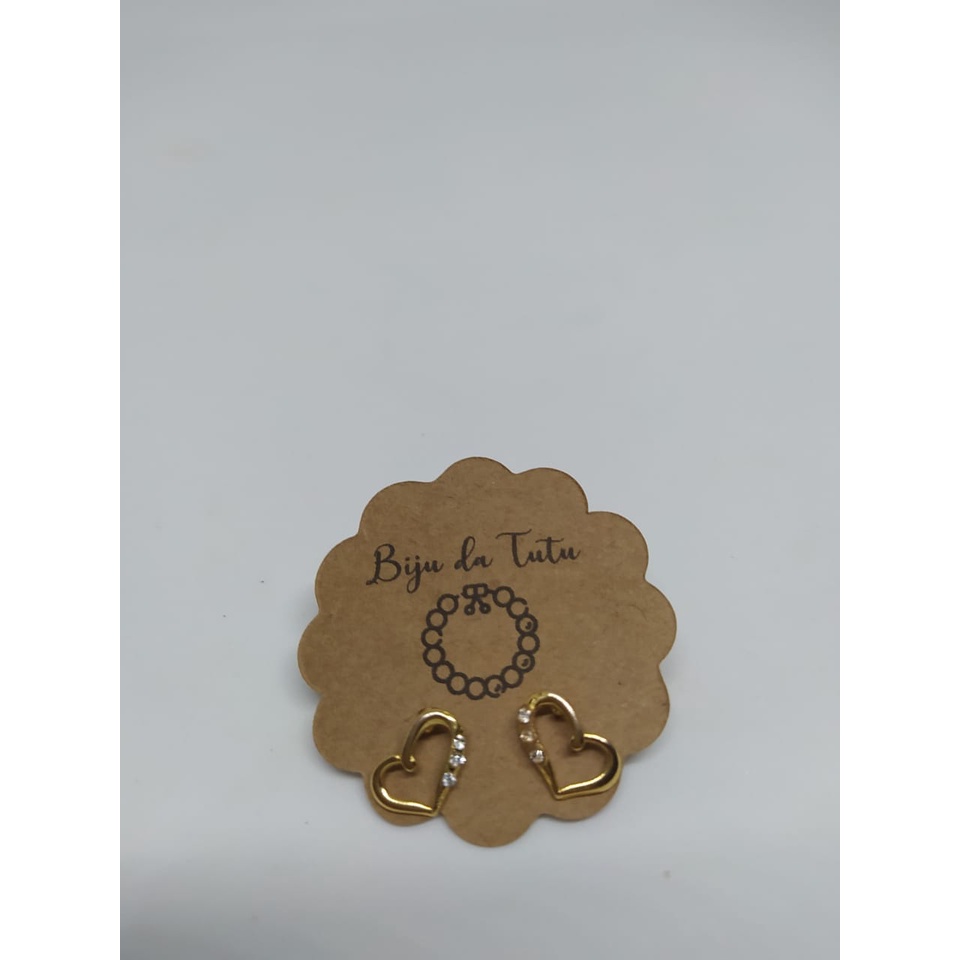 Tag para brincos personalizada em papel branco ou kraft etiqueta brinco personalizada -100un