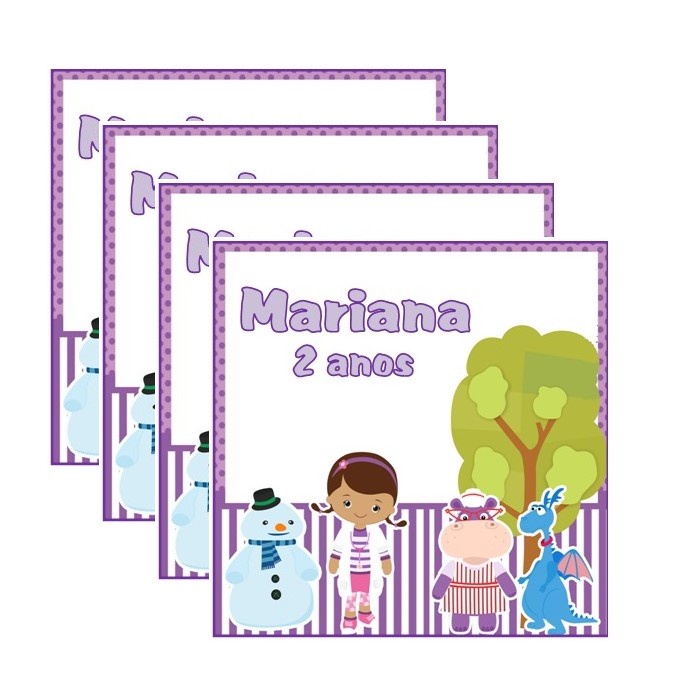12 Adesivos 9cm Doutora Brinquedo para Sacolinha Surpresa Lembrancinha De Aniversário #