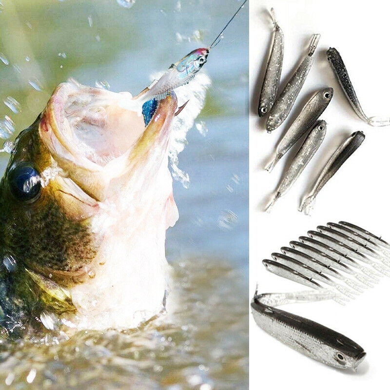 10Pcs Isca De Silicone Macia Lifelike Fish Lure Peixe/Simulação Peixes/Natação Crank Pesca Tackle Fishing Tool