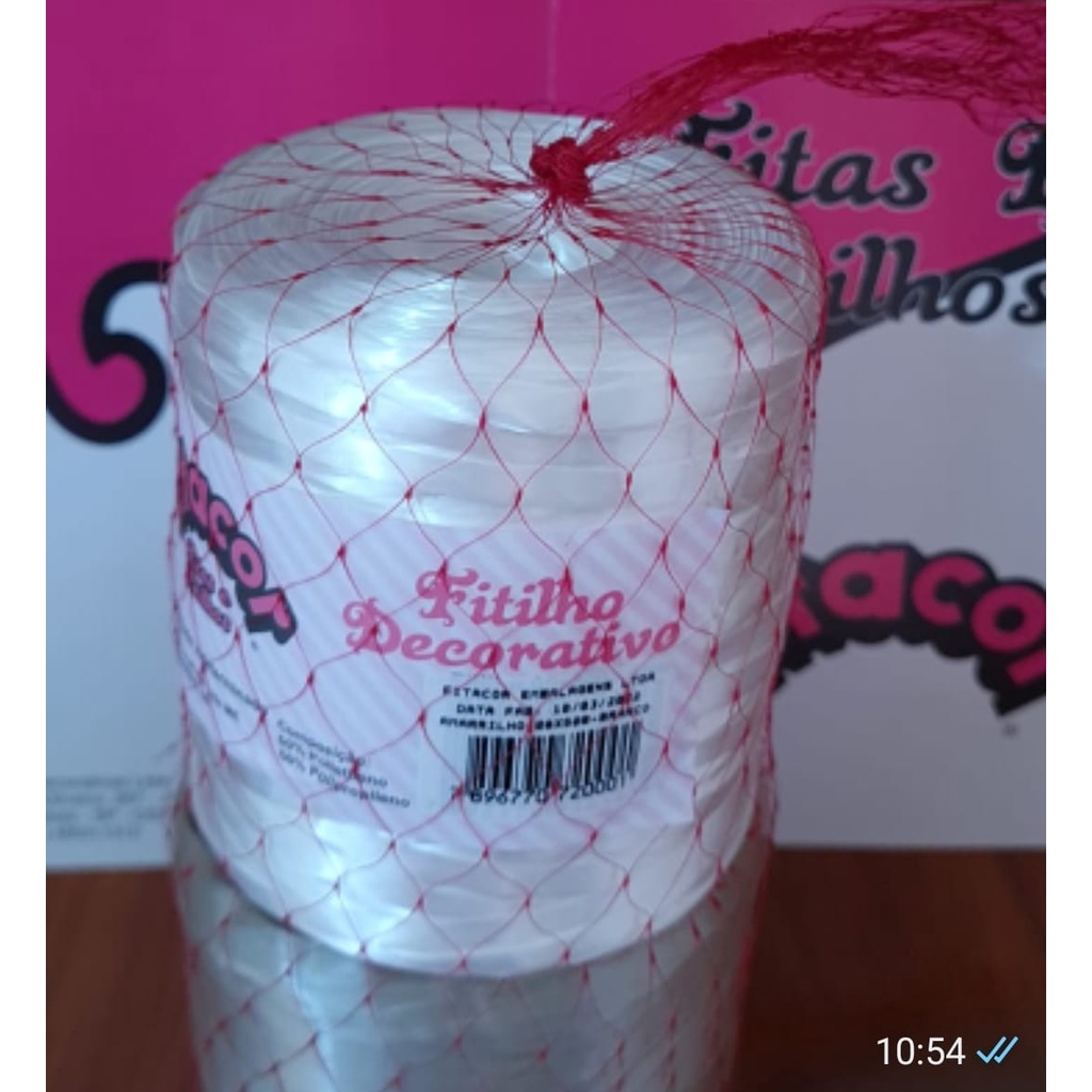 FITILHO AMARRILHO PLÁSTICO 05mmx500MT - BRANCO/OURO em Oferta na Shopee
