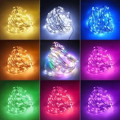 Kit Fio Fada 3M Com (1x/3x/5x) Prata Cordão Luz Cores Natal uso 2 Pilha Promoção