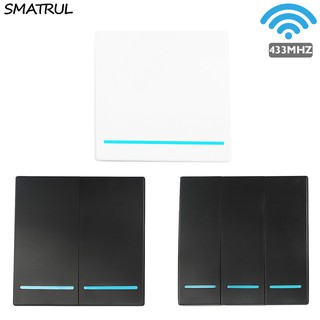 Smatrul 1 / 2 / 3 Gangue Rf 433 Mhz Smart Home Push Botão Interruptor De Luz De Parede De Controle Remoto Sem Fio Lâmpada Do Teto Em Off Ask Ev1257