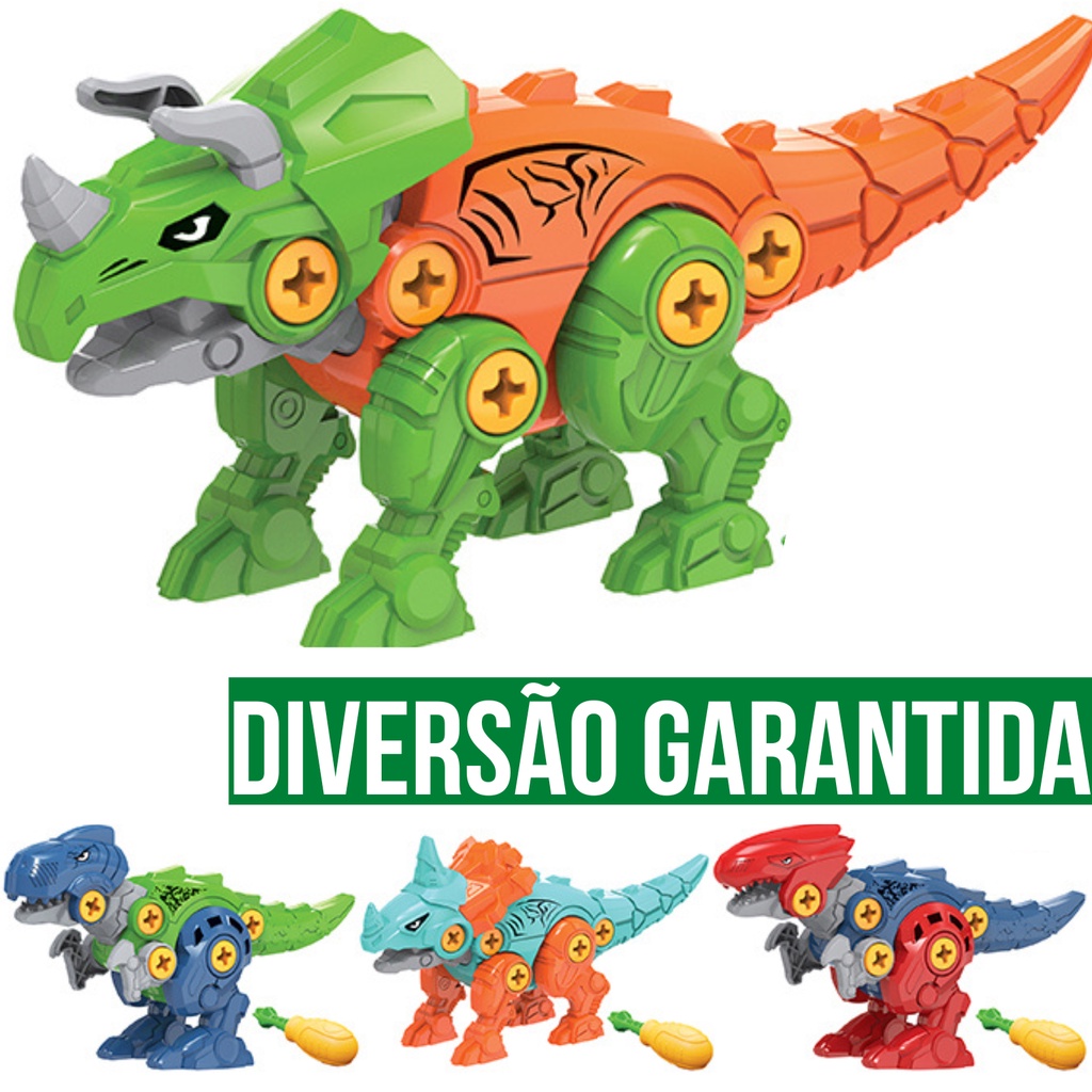 Boneco Dinossauro De Brinquedo Infantil Menino Menina Monta e Desmonta Jurrassic Park Robô Diversão