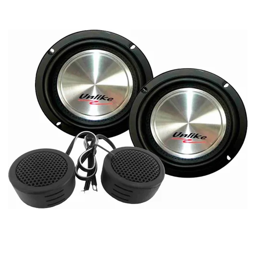 Kit 2 Vias Unlike 6 Pol 180rms Par Graves / Medios / Tweeter Unf61 + tw  / 1455 - 409