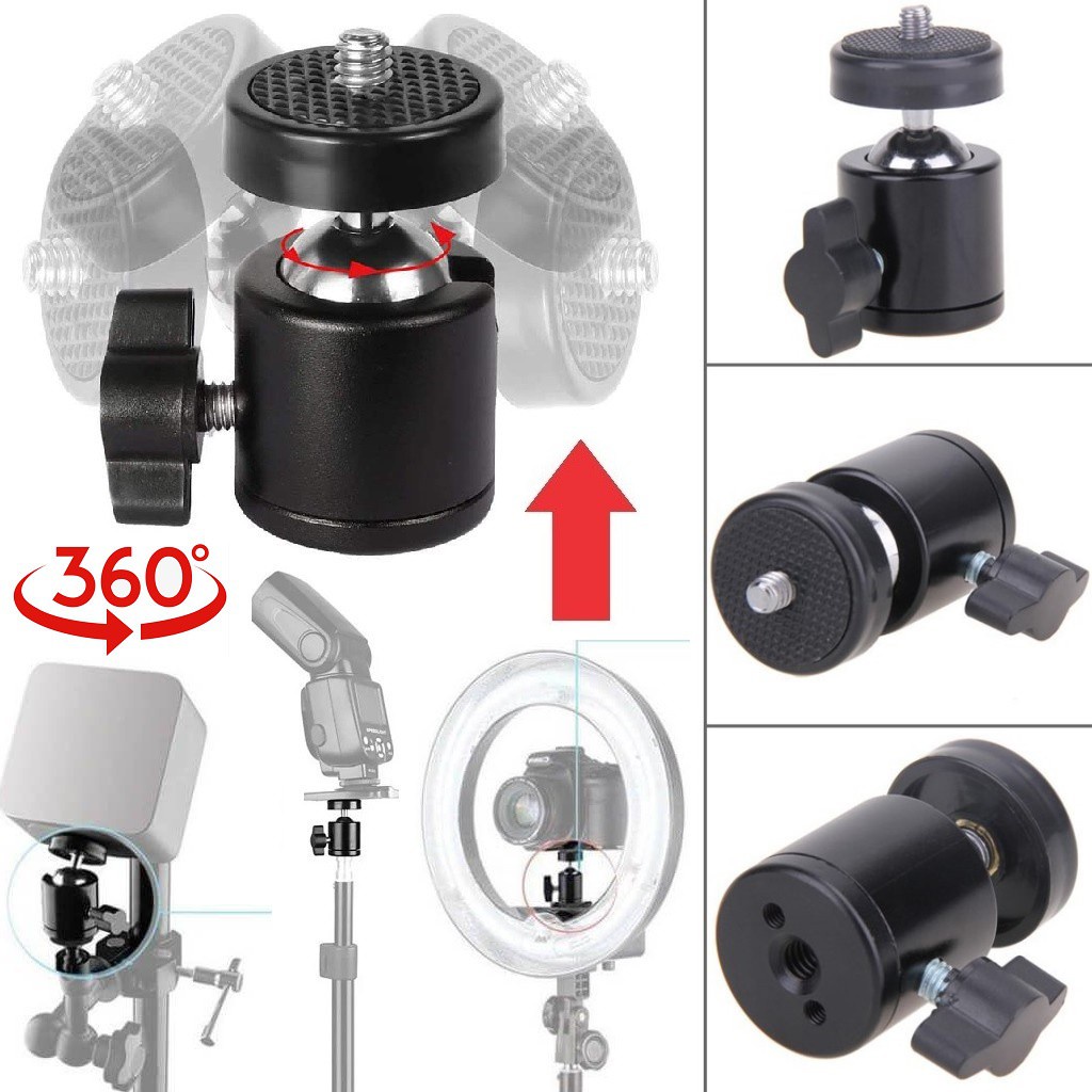 Ball Head Bola Rotativa Cabeça Tripé Suporte Universal Reclinável Acessórios Para Gravação de Vídeo Foto 360 Graus