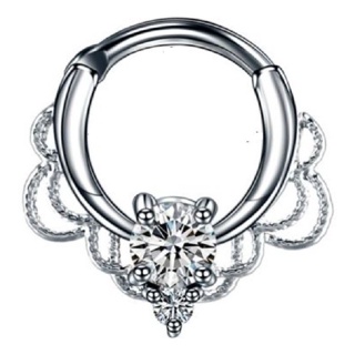 Piercing Para Nariz Septo Indiano Prata Pedra Zirconia em Oferta na Shopee