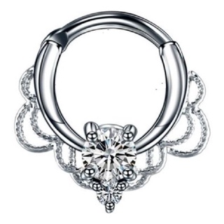 Piercing Para Nariz Septo Indiano Prata Pedra Zirconia