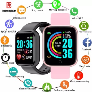 Smartwatch relógio smart y68 d20 esportivo bluetooth