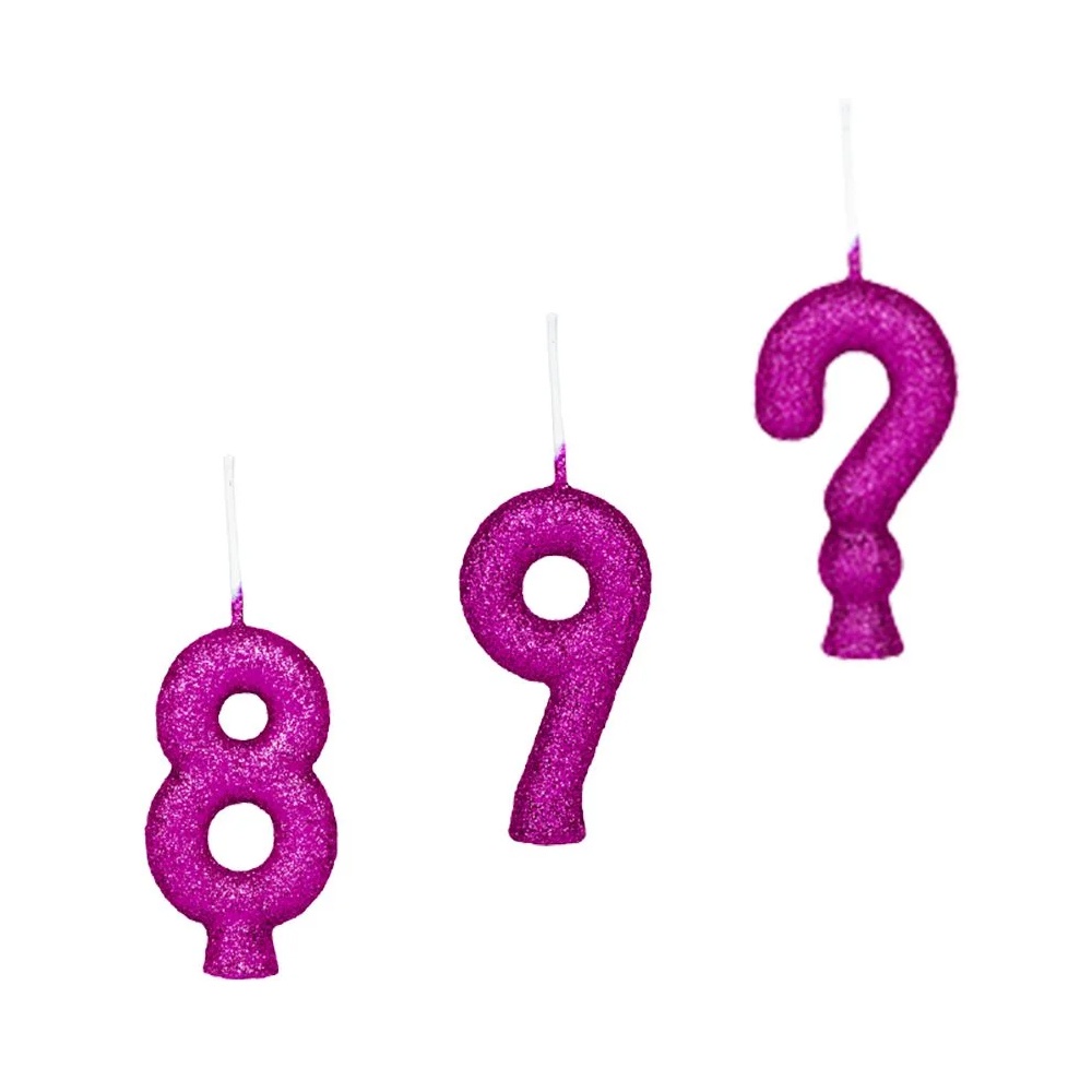 Vela Glitter Rosa Pink - 01 Unidade - Regina - Rizzo Número:8 em Oferta na Shopee