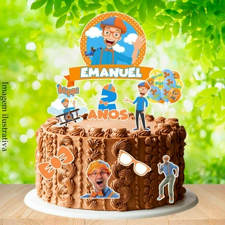 Topo de Bolo Blippi Youtuber Topper Cake