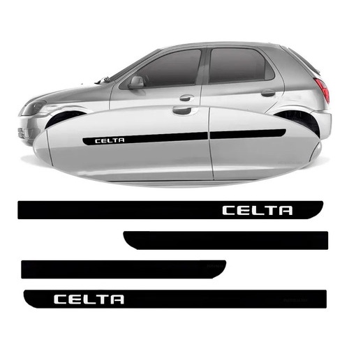 Jogo De Friso Lateral Borrachão Compatível com Celta 4 Portas 2004/2016 em Oferta na Shopee