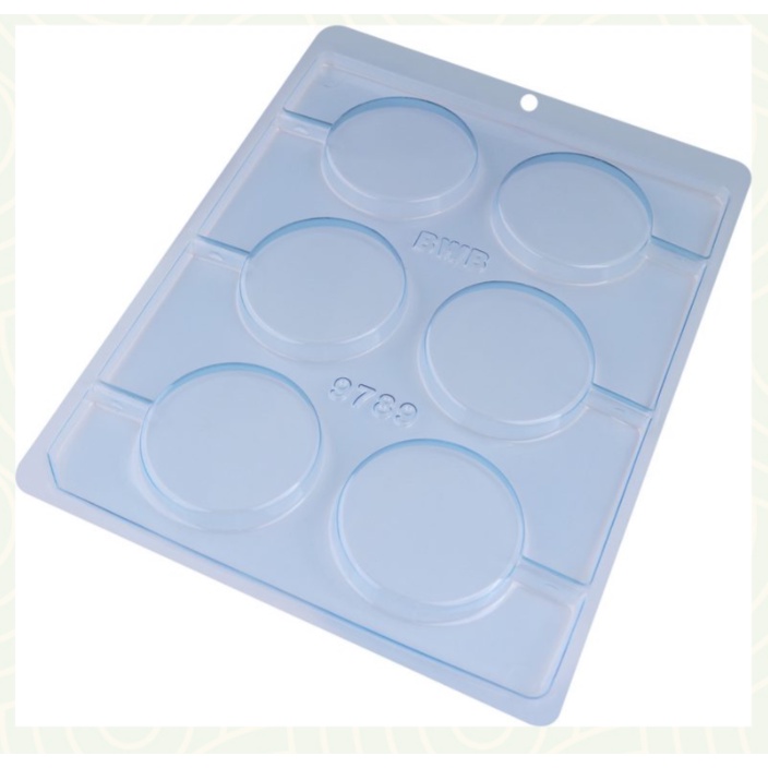 Forma Chocolate Pirulito Redondo Liso 6cm Cod. 9789 Tradicional Acetato Simples Bwb em Oferta na Shopee