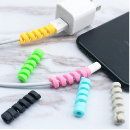 Protetor Espiral Para Cabos de Carregadores USB de Celulares e Fones de Ouvido em Oferta na Shopee