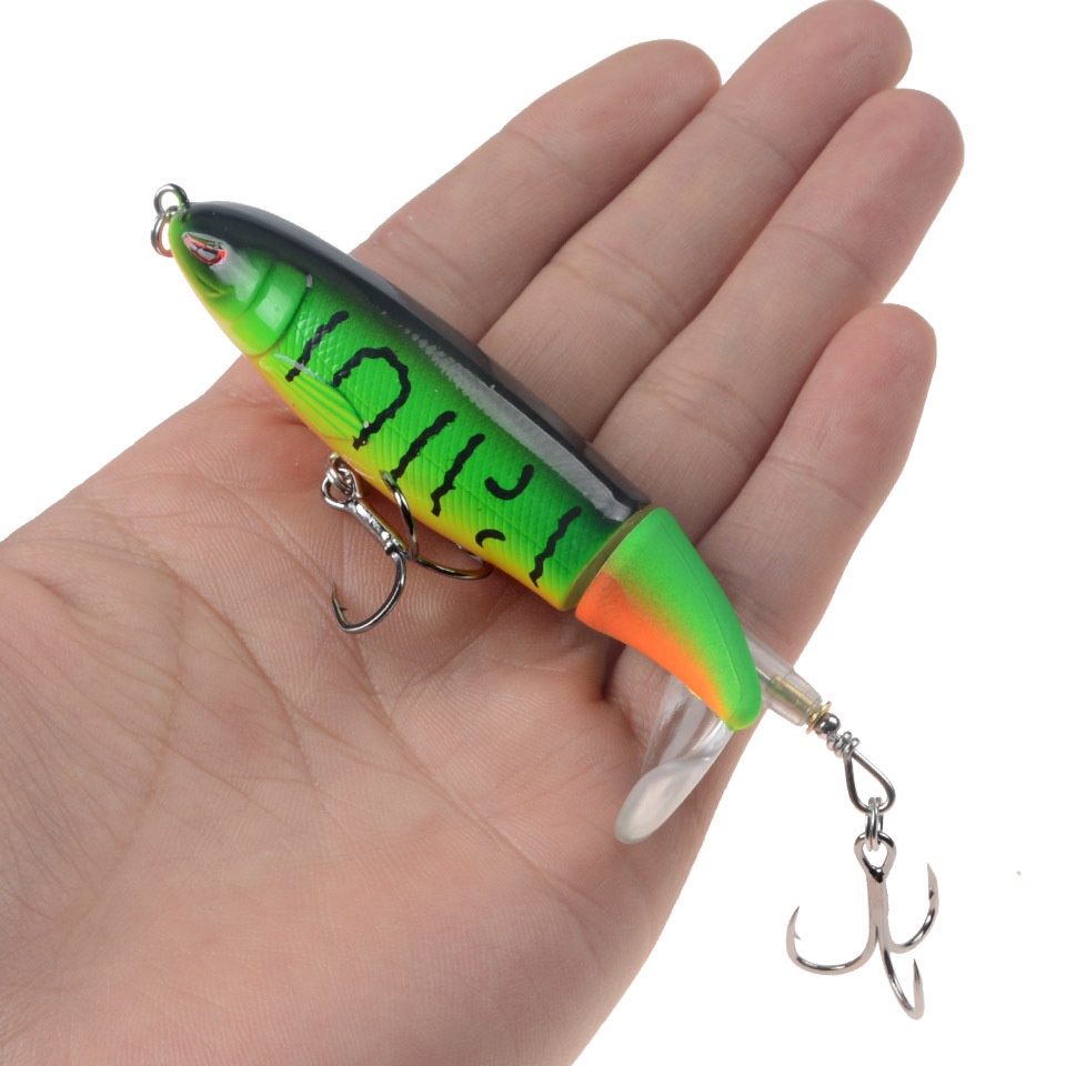 13g/10cm Topwater Isca De Pesca Qualidade Minnow Whopper Plopper 3D Olhos Plástico Dura Flutuante Equipamento