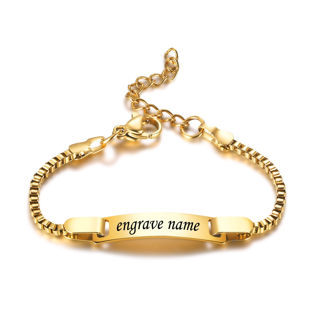 Pulseira Vnox Personalizada Grava @ @ Da Nome Do Bebê em Oferta na Shopee