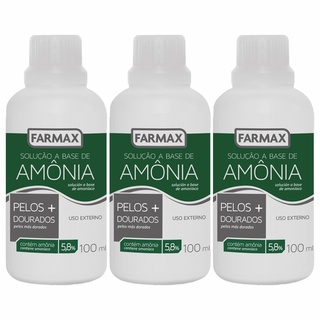 Kit 3 Solução A Base De Amônia Farmax 100ml