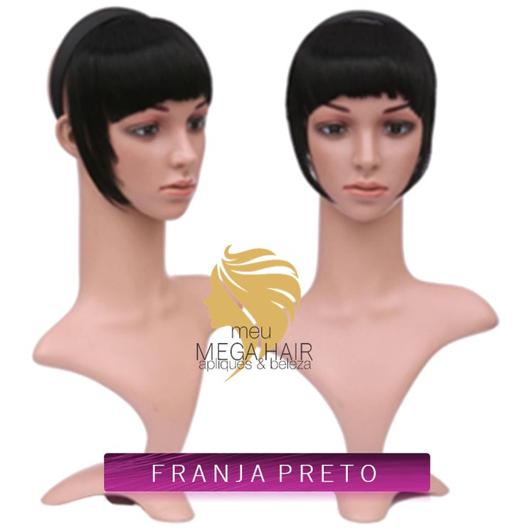 Cabelo Aplique Tic Tac Franja Preto Igual Humano Premium Beauty Premium Cabelo Premium