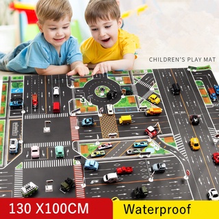 83x57cm/130x100cm Tapete Parque De Carro Grande Cidade Traffic À Prova D