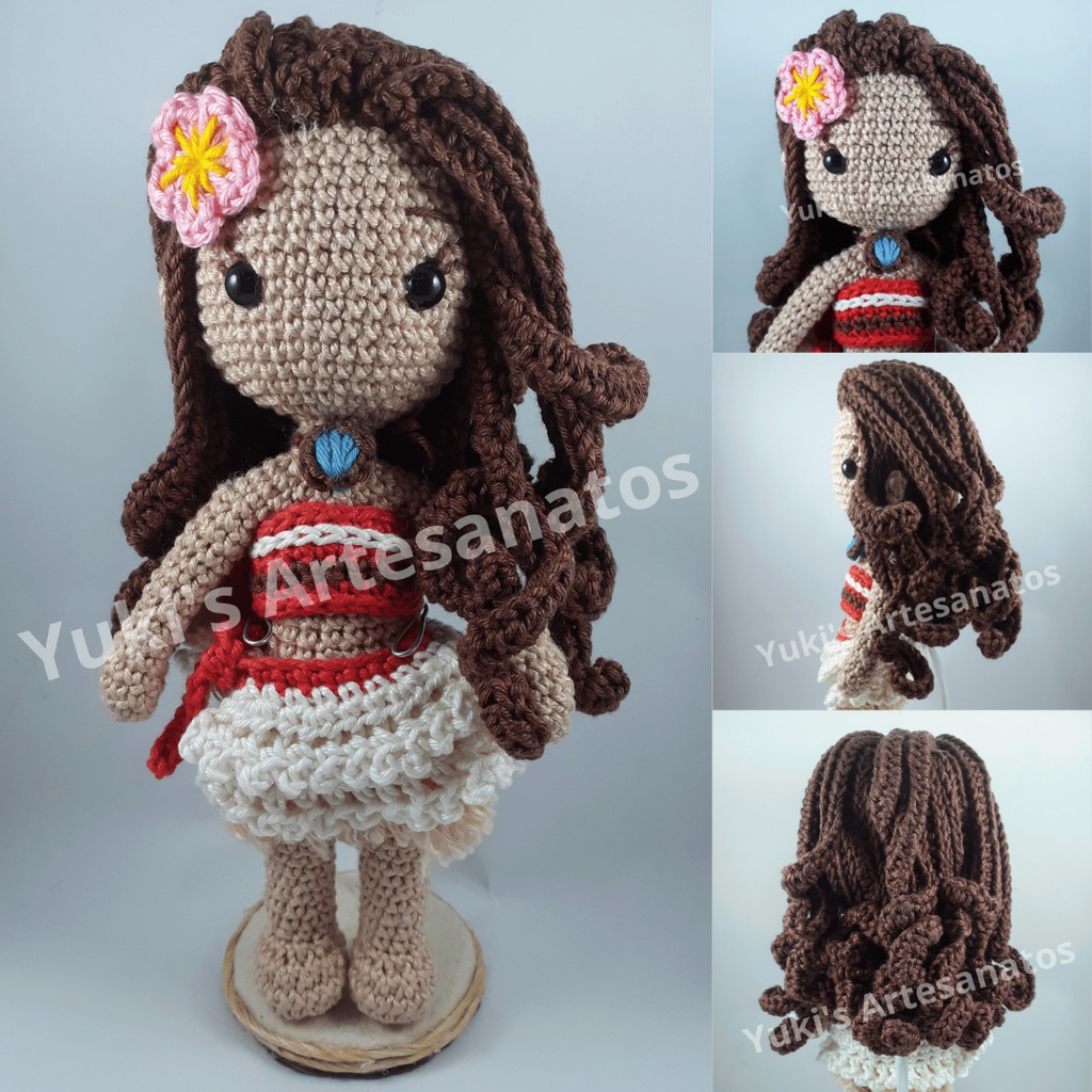 Boneca Moana - Princesas Disney Amigurumi | Shopee Brasil