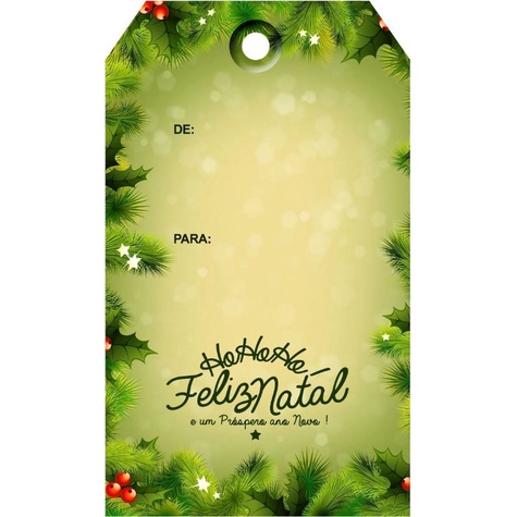 56 pçs de cartão, TAG, para colocar em sacola ou embalagem, verde, feliz  natal, de...para... | Shopee Brasil