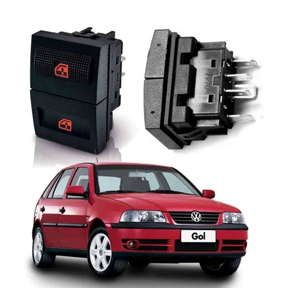 Interruptor Botão Vidro Elétrico Simples Gol Parati Saveiro G3 Polo / VW0605