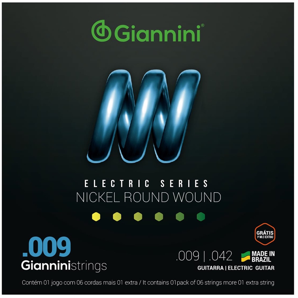 Encordoamento Cordas Giannini Guitarra 009 Super — R$ 48,32 em Shopee